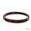 Personalized leather dog collar with owner's contact info, magnetic clasp for easy use, durable and waterproof design.