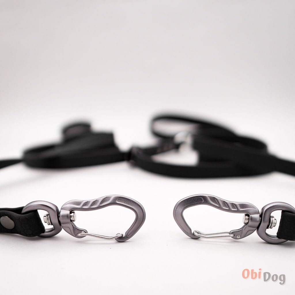 DuoFlex Hexa pavada diviem suņiem - Melna - ObiDog
